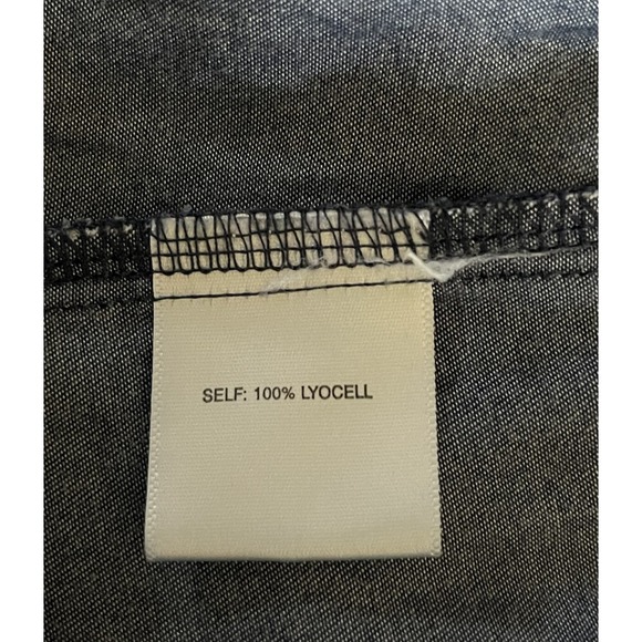 Jane And Delany Blue Denim Off Shoulder High Low 3/4 Bell Sleeve Top Womens M - Picture 9 of 10